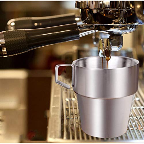 A-Szcxtop Set Of 4 Stainless Steel Coffee Cups Double-Layer Insulated Coffee Mugs With A Stand And A Bag #TOP1