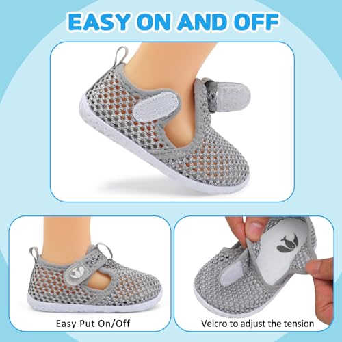 FEETCITY Toddler Beach Shoes Water Shoes Boys Girls Water Hiking Sneaker Indoor Outdoor Grey by FEETCITY - Image 3