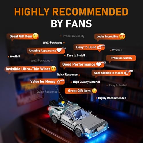 Image of LIGHTAILING Led Light for Lego-77256 Time-Machine from Back to the Future - Easy Install, Hidden Wiring, Home Decor & Gift-Ready (Model Not Included)