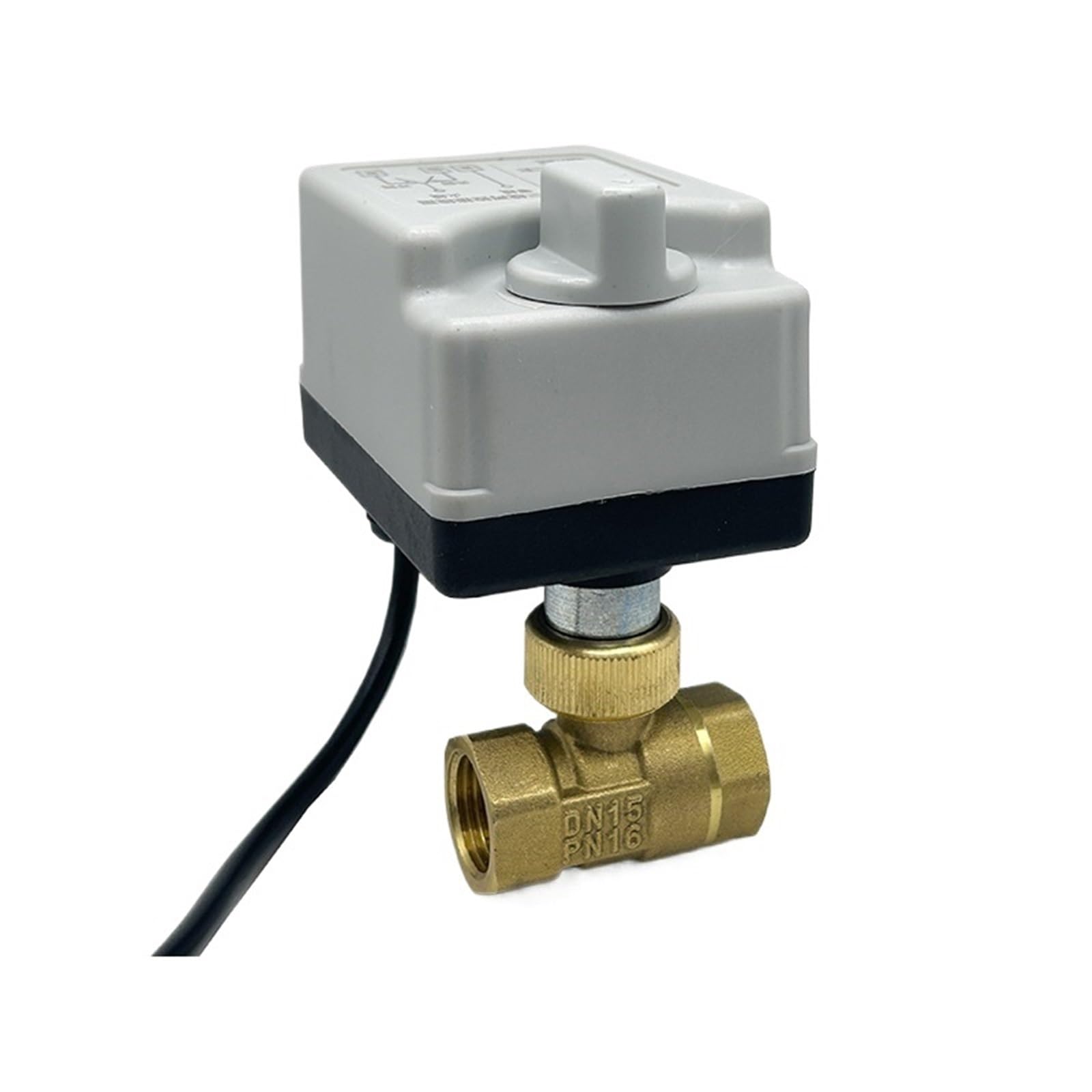 Valvola a sfera in ottone da 1/2" 3/4" 1" 2" Valvola a sfera motorizzata Valvola a sfera di controllo a 3 fili e 2 vie con interruttore manuale(1",12VDC)