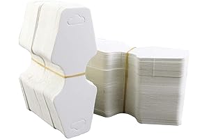 Twdrer 400PCS Blank White Kraft Paper Showcase Card for Jewelry