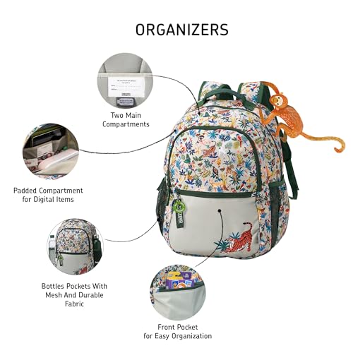 Image of ZOOKEEPER School Bag for Boys & Girls 8-10 Years Lightweight, Water Resistant Kids Backpack for School & Travel Spacious, Durable, Premium YKK Zippers Comfortable Design (Large, 25L)
