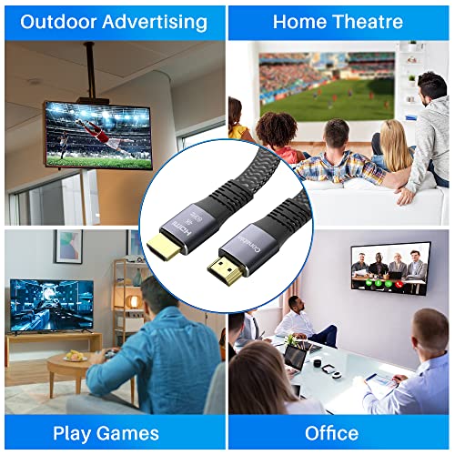 Flat Hdmi Cable 25 Feet, 4K Hdmi High Speed Braided Cord, Pure Copper, Supports 4K@60Hz 2160P 1080P Hdr Hdcp 2.2 Arc Full 3D (With Ties And 2 Hdmi Adapters)- 25Ft #TOP4