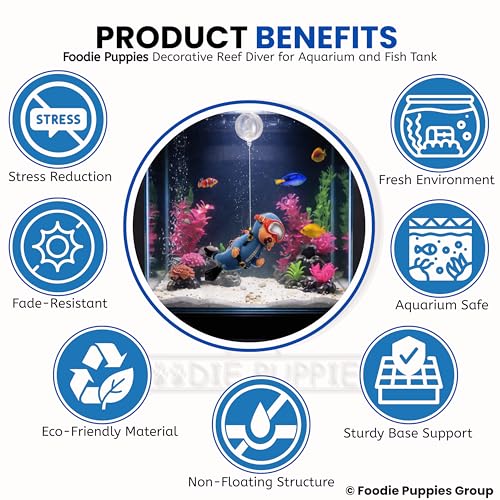 Image of Foodie Puppies Aquarium Resin Cute Diver - (Diving + CameraMen) Cute Little Diver Decoration for Home Office, Creative Fish Tank Accessories, Decorations, Marine Landscaping