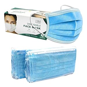 50 Pieces Disposable Face Masks – Breathable 3-Layer Face Covering with Ear-loop for Adults – Travel Friendly (2Packs of…