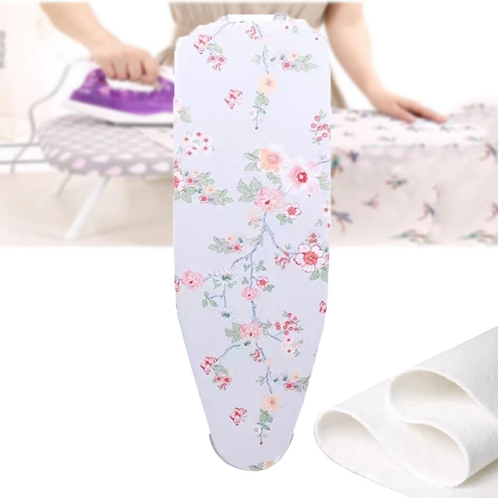 KFGISD, 12x36 Inch, Cotton Ironing Board Cover, Heat Resistant Ironing Padding, Small Tabletop And Pad, Adjustable ,Ironing Board Covers(White Grid)