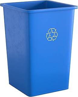 Krollen Industrial 35 Gallon Blue Square Commercial Trash Can