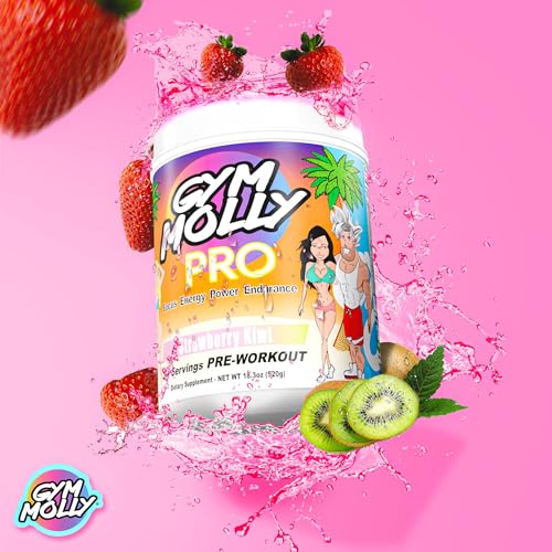 Image of Gym Molly PRO - PreWorkout - 30 Servings - Strawberry Kiwi, 6G Citrulline Malate, 4G Beta-Alanine, 300mg Caffeine from Pure Coffee Plants