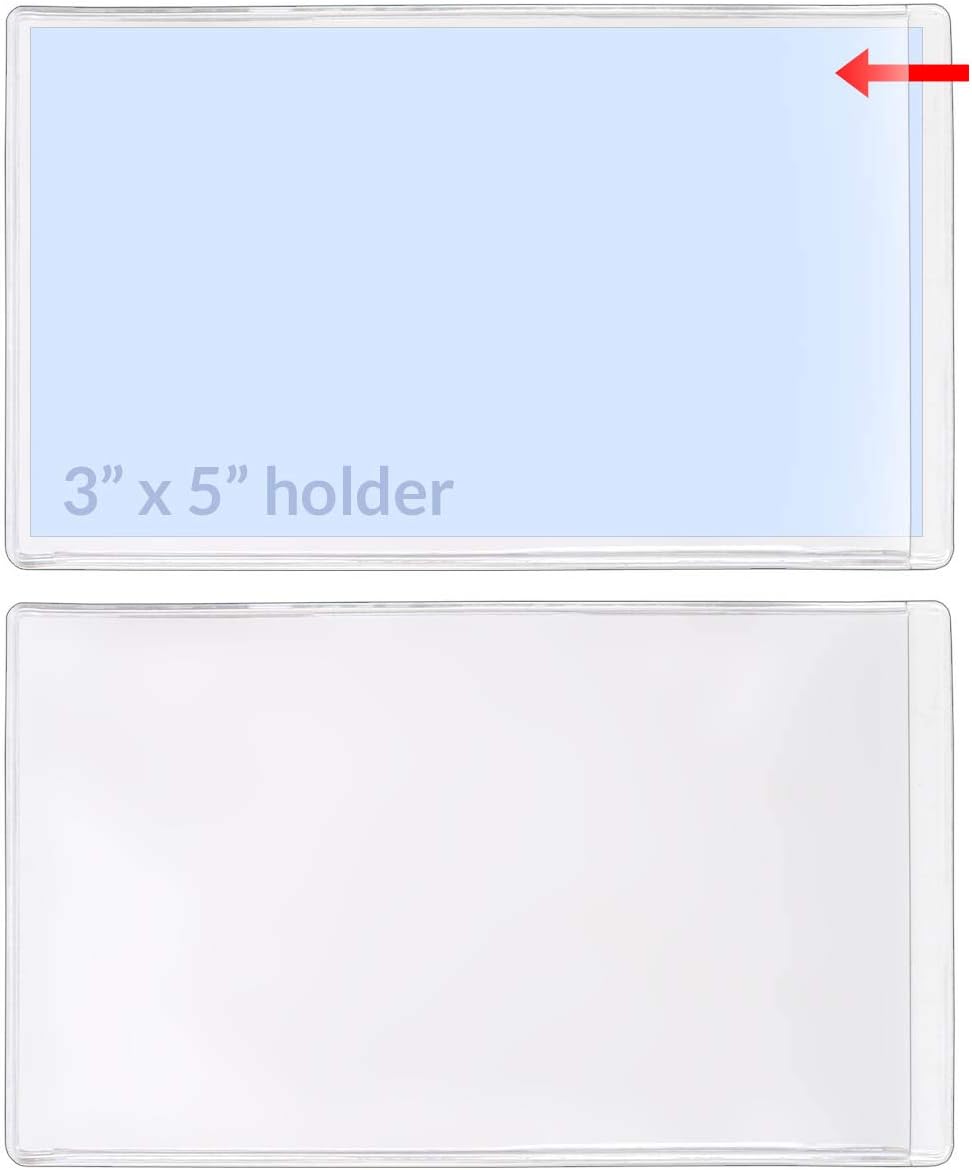 StoreSMART - 3" x 5" Peel & Stick Vinyl Plastic Pocket - Open Short Side - 50 Pack - STB164S-50
