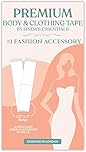 Linda's Essentials Double Sided Body & Clothing Tape (50 Pack) - Transparent Fashion Tape for Clothes, Dress & Body | Suitable for All Fabric Types & Sensitive Skin - Extra Sticky Support