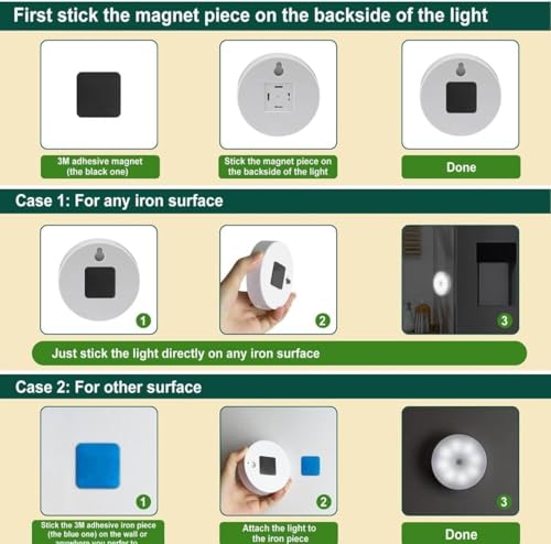 Image of LEPOWER Motion Sensor Light for Home, USB Rechargeable Wireless LED Night Light, Self Adhesive Body Induction Lamp for Wardrobe, Cupboard, Stairs, Kitchen