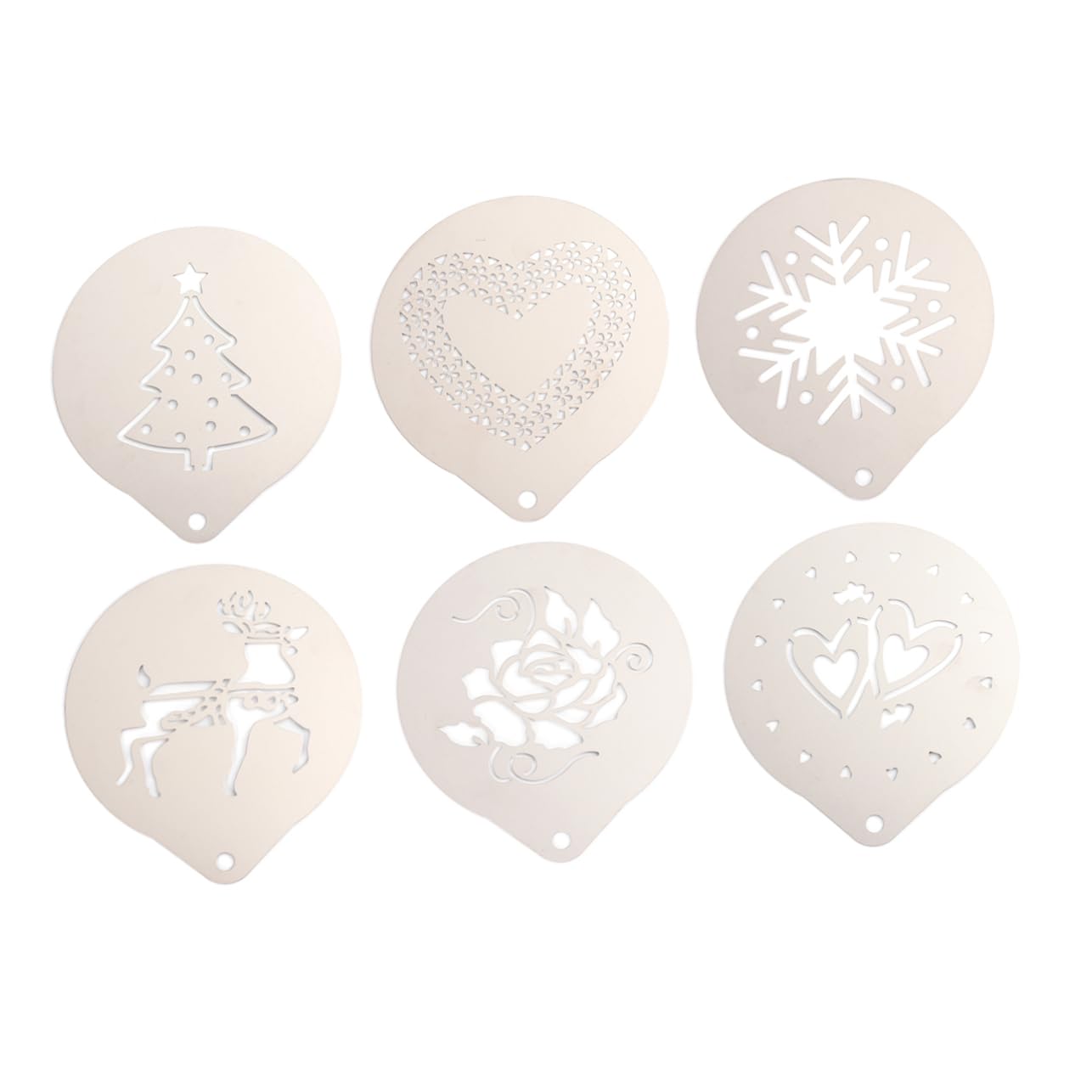 DECHOUS 3sets Stencil Inossidabile Per Latte Art Per Cappuccino e Facili e Utilizzare Per e Del