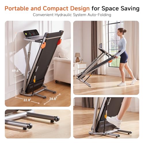 Image of HitGo Walking Pad for Home Office, 2026 Under Desk Treadmill with App, Remote, LED Display, Portable Small Design with Optional Incline or Foldable Handle