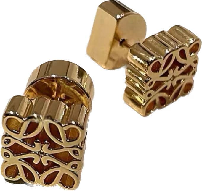 Vintage hollow pattern small fragrance earrings, high-grade sense of light luxury earrings