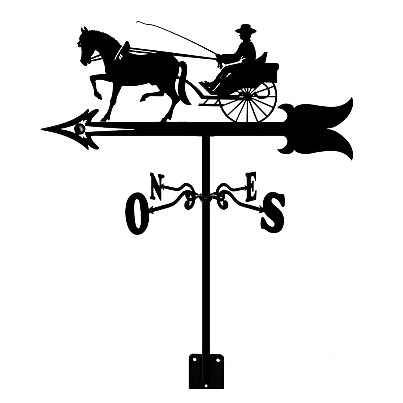 RKYRRKI Weather Vane Blacksmith with Roof Mount Weathervane Wind Direction Indicator, Creative Wind Vane Stainless Steel for Farm Yard Home Decor Gift