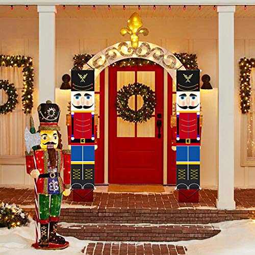 Jolik Nutcracker Banner For Chrismas Great Product Jolik Outdoor Nutcracker Christmas Decoration - 6.2Ft Solider Nutcracker Christmas Banner For Front Door Yard Porch Garden Indoor Kids Party #TOP6