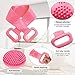 Silicone Back Scrubber for Shower, Exfoliating Body Scrubber, Silicone Bath Body Brush Lengthen Back Cleaning Shower Strap, Deep Clean Massage Back with 1 loofah sponge + 2 hooks