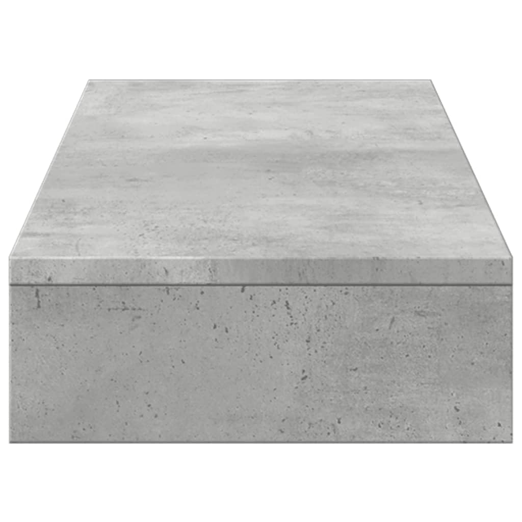 Supporto per monitor in legno grigio cemento, 100 x 27 x 10 cm, per due monitor, scrivania per computer, scrivania per laptop, supporto per monitor, ufficio, home office
