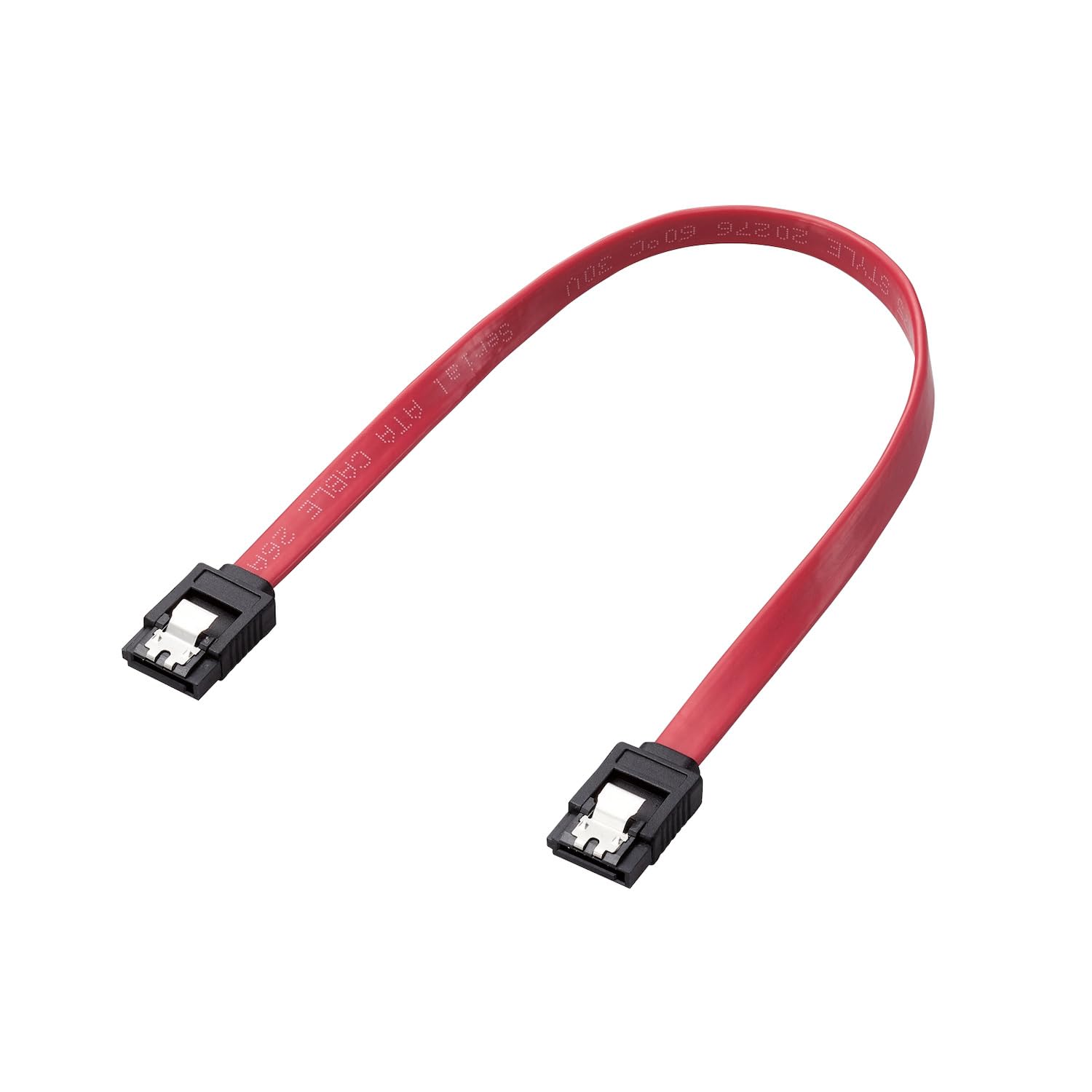 Elecom ST6-03/ID SATA Cable (Straight to Straight) 30cm 6Gbps Flat Cable for Wiring in Narrow Gaps Ideal for Long-Term Internal Systems and Equipment EU RoHS Compliance Red