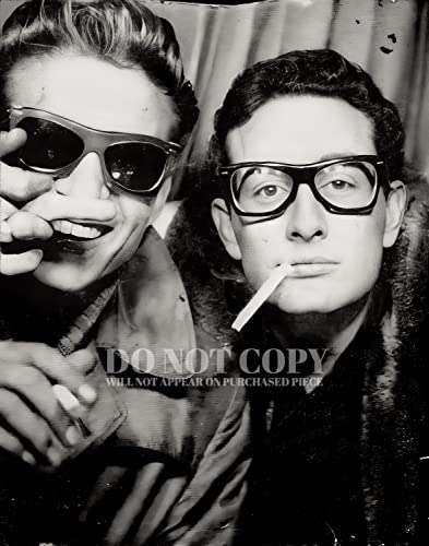 Photographie Buddy Holly Waylon Jennings affiche vintage rock 1959 28x35