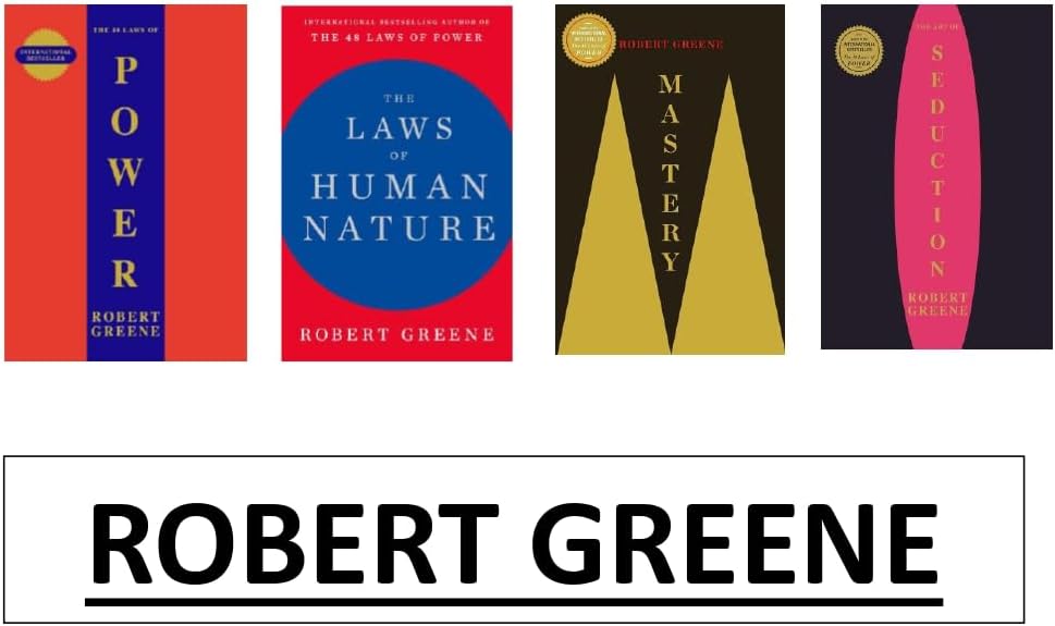 Robert Greene Collection - Mastery, Laws of Human Nature, Seduction, 48 Laws of Power (Set of 4 books)