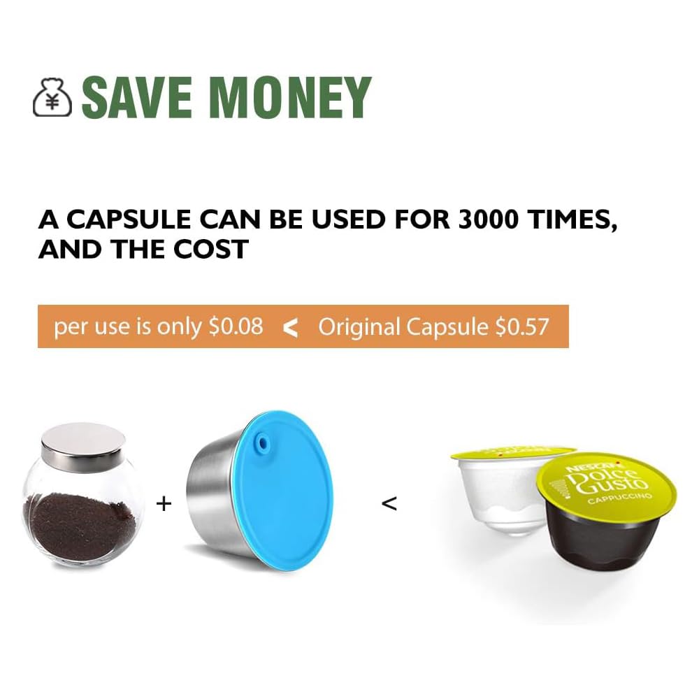 capsule ricaricabill ds riutilizzabill capsula filtro capsule compatibili ds in Acciaio Inox Coffee Capsule 3 tazze +Cucchiaio di plastica + Spazzola
