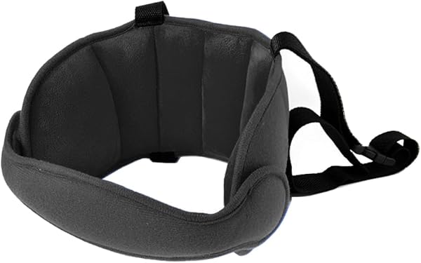HZEL Car Seat Head Support Band, Soft Comfortable Adjustable Headhold Carseat Neck Relief Support Strap for Sleeping Travelling, Automotive Seat Head Neck Holder Band, Universal Fit (Black)
