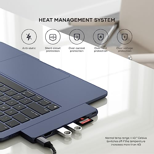 SATECHI 7-in-1 USB-C Pro Slim Multiport Hub, USB4 up to 6K@60Hz, 100W PD Charging, USB 3.2 Gen2, HDMI 4K - Image 4