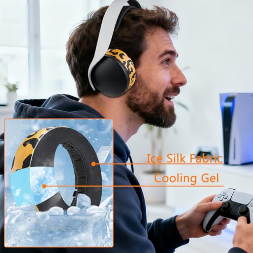 Image of SOULWIT Cooling-Gel Replacement Earpads Cushions for Sony PlayStation 5 Pulse PS5 3D Wireless Headset, Ear Pads Cushions with Noise Isolation Foam - Tiger Stripes
