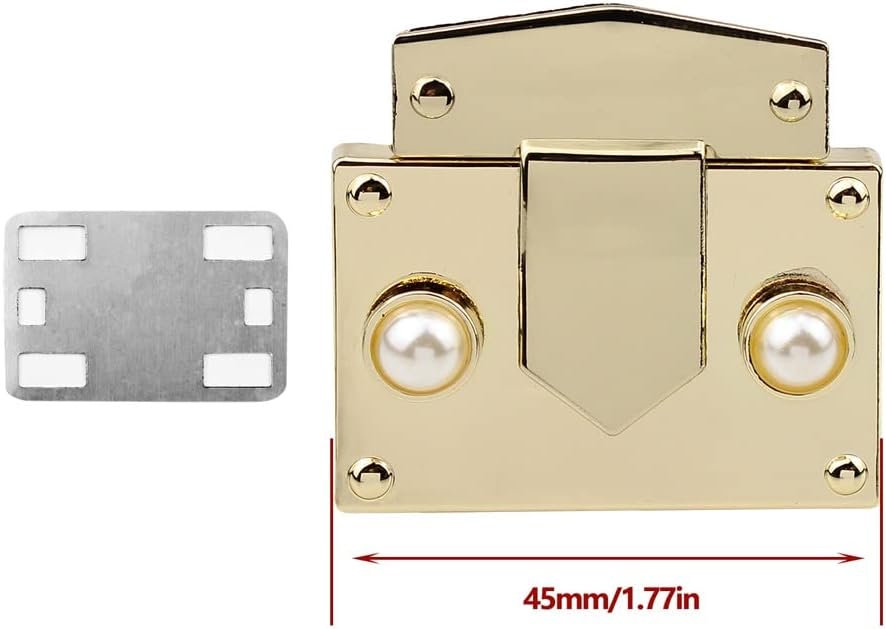 Leather Bag Women Zinc Lock Pearl Decorate Press Operate Clasps Handbag Hardware