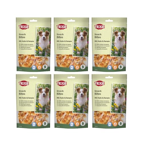 TRIXIE Premio Banana Chicken | 6 x 100 g | Ergänzungsfuttermittel für Hunde | Mit Huhn und Banane | 61% Fleischgehalt | Glutenfreie Rezeptur | Ohne Zuckerzusatz