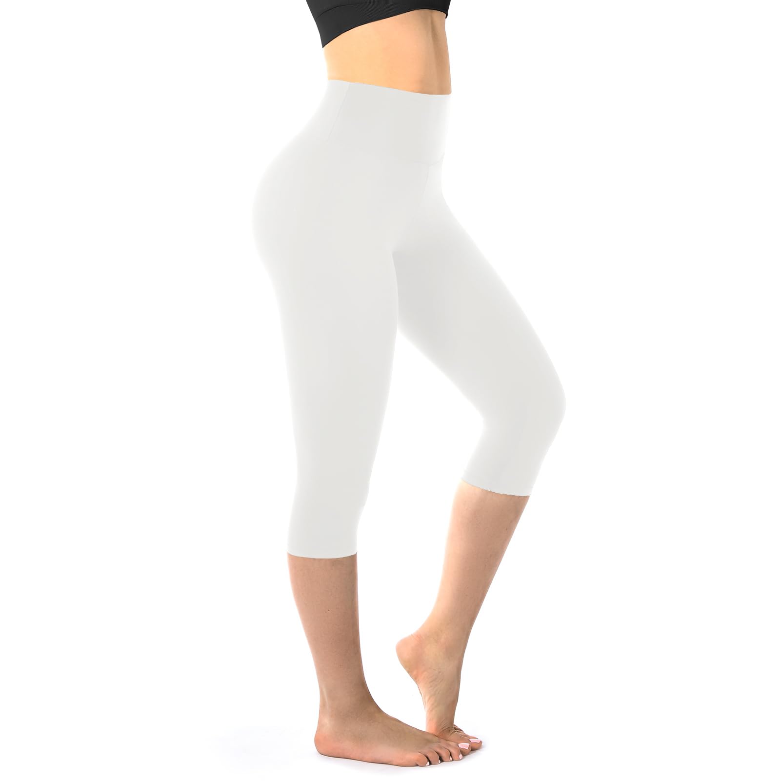 Walifrey Capri Leggings for Women, Buttery Soft High Waisted Leggings for Gym Yoga Workout