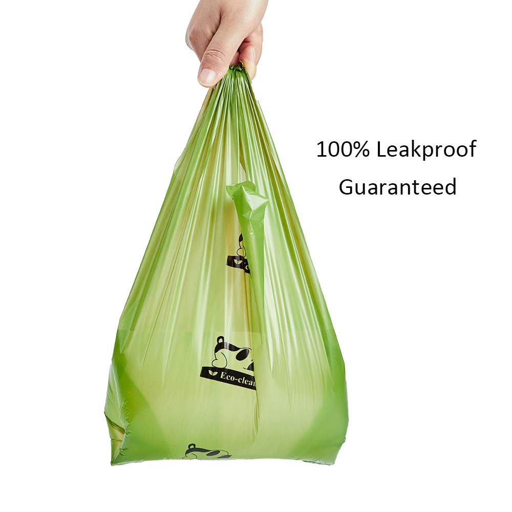 ECO-CLEAN Dog Poop Bags, 300-Count Dog Waste Bags with Easy-Tie Handles, Guaranteed Leak-Proof, Earth-Friendly, Unscented Oxo-biodegradable Pet Poop Bags (Not on Rolls)
