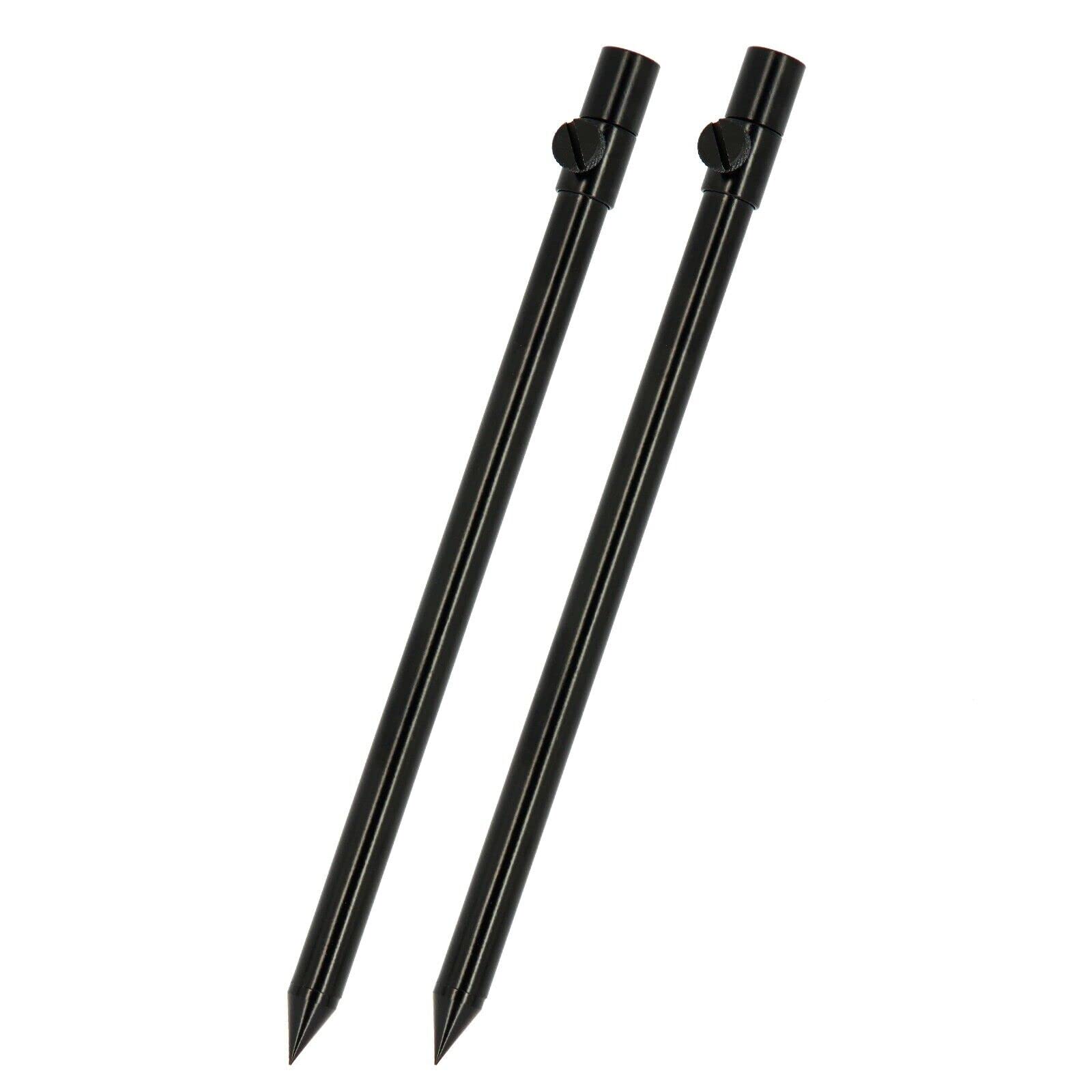 Dna Leisure Black 2X Fishing Banksticks Adjustable 30-50Cm Aluminium Bank Sticks Carp Coarse Tackle
