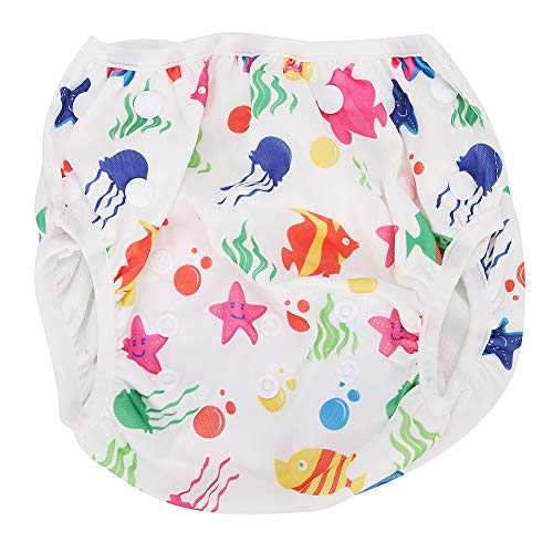 Baby Swimming Diaper, Adjustable Waist, Polyester Cloth, Mesh Lining, Reusable, D29, D19, D20, D25, D27, for Baby (D27)