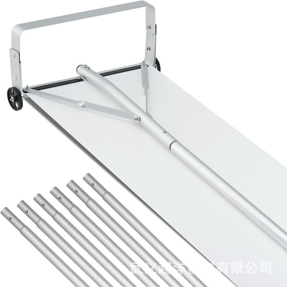Grabie dachowe, Xtendable Roof Snow Rake z funkcją przesuwania, teleskopowe narzędzie do usuwania śniegu, przyjazne dla dachu koła do bezpiecznego zimowego odśnieżania