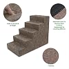 Best Pet Supplies Dog Stairs for Small Dogs & Cats, Foam Pet Steps Portable Ramp for Couch Sofa and High Bed Non-Slip Balanced Indoor Step Support, Paw Safe No Assembly - Brown Linen, 5-Step