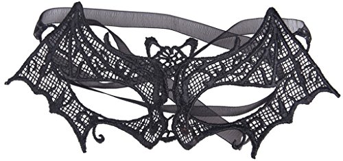 Lukis Lace Maske Maskerade Geheimnisvolle venezianische Augen-Maske Lolita Club für Halloween Party Fasching (Fledermaus)