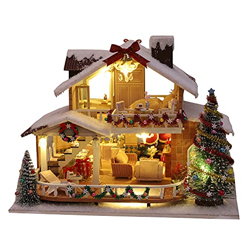 Eis und Schnee Manor 3D Holz Miniatur Puppenhaus Kit Weihnachten Karneval Geschenk DIY Spielzeug Puppenhaus Modell… – Bild 3