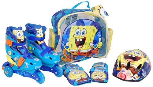 Muñecas Saica Bob Esponja Mochila  patines en línea  casco y protecciones  color surtido