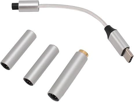 USB C to AUX Headphone Jack Adapter, Support 32bits 384kHz PCM DAC Chip for CX31988, Portable HiFi Headphone Adapter with 2.5mm Balanced