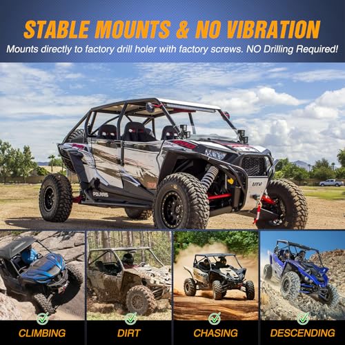 Image of Nilight Light Bar UTV A-Pillar Brackets for Polaris RZR XP 1000 2014-2019