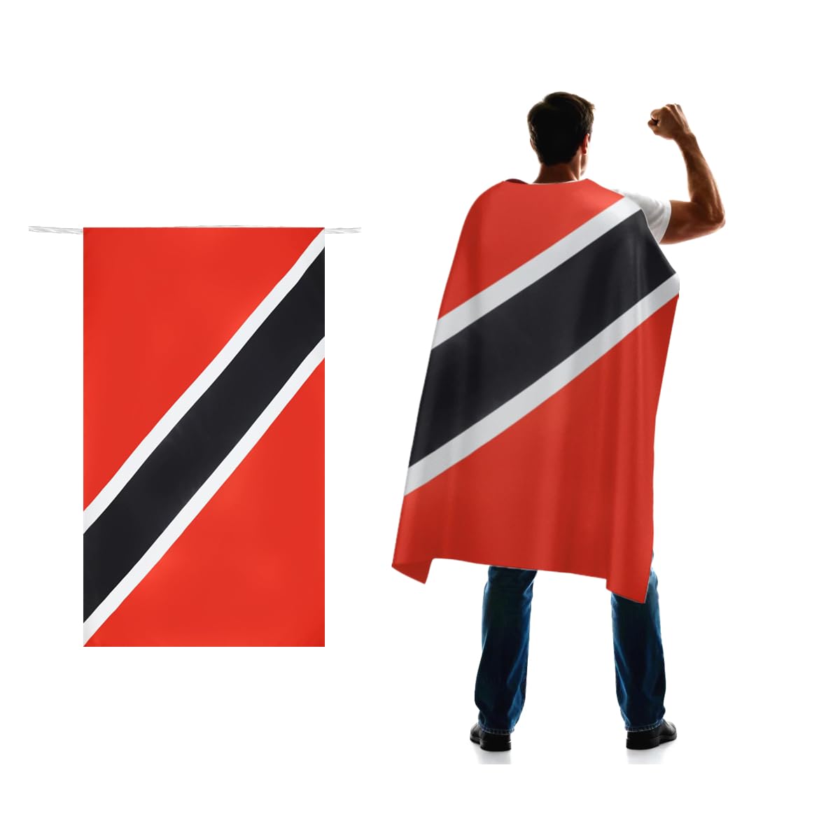 Trinidad and Tobago Flag Cape 3x5 FT for Independence Day Holiday Costumes Celebrati,150D Premium Polyester,Trinidad Tobago Patriotic Flags Costume Cloak. — image 1