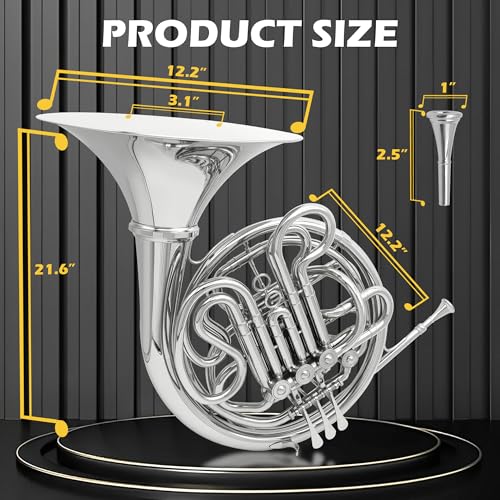 image for rollbrass Double French Horn F/Bb 4 Keys, Gold Craft Lacquer Brass Pro