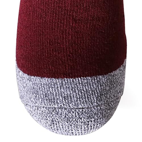 Image of EnerWear 6 Pack Women's Wool Outdoor Hiking Trail Crew Sock (US 9-11, Wine /Black)