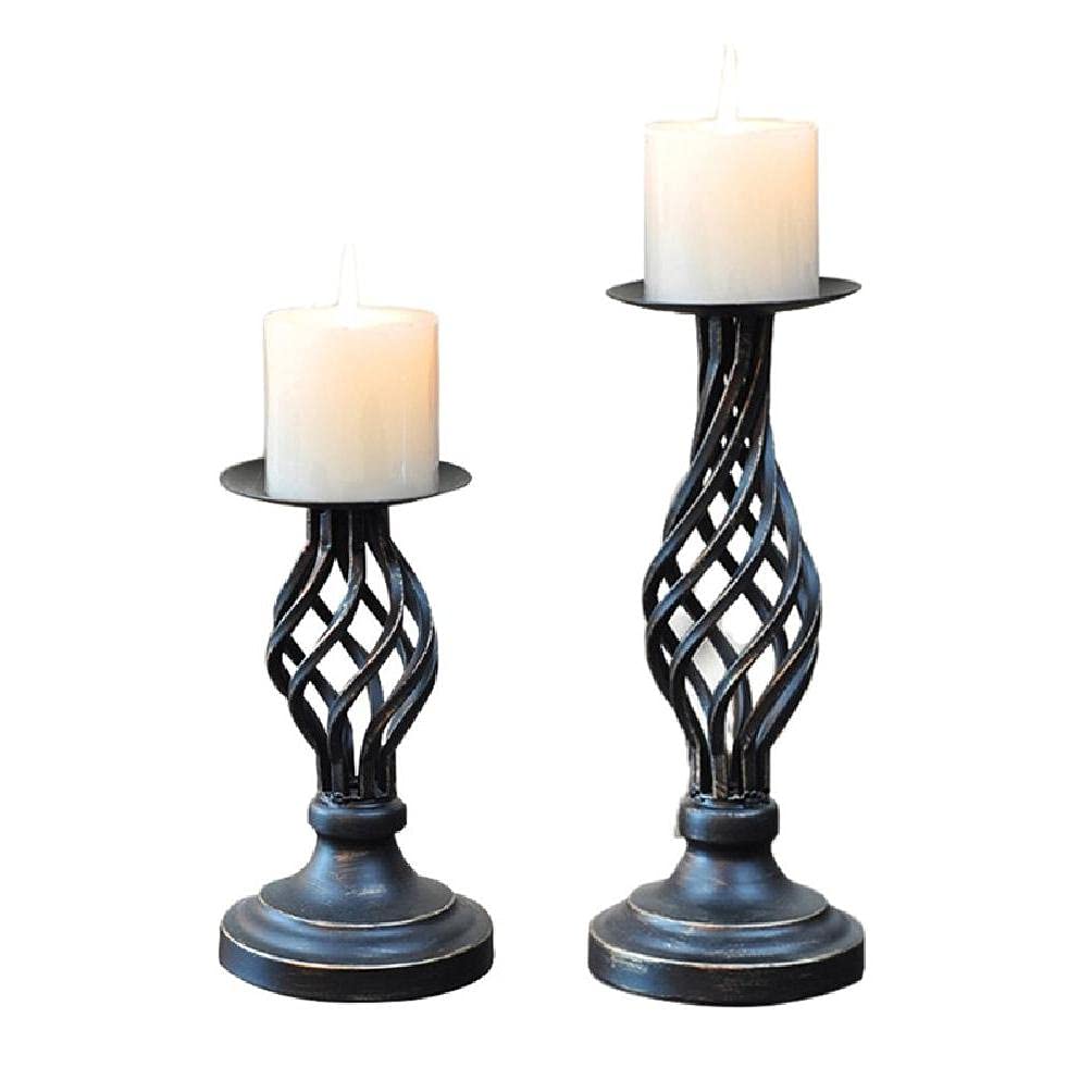 Bougeoir en fer rétro Morain | Bougeoirs décoratifs classiques pour pilier et table