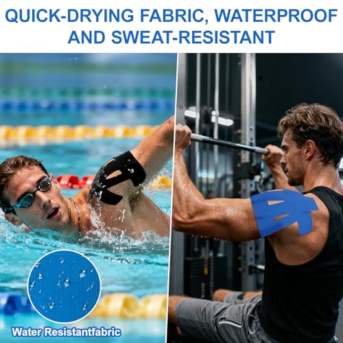 12 Count Kinesiology Tape for Shoulder,Shoulder Tape for Pain Relief,Pre-Cut for Easy use. Stretchy Cotton Material ensures Comfortable wear with Hypoallergenic Adhesive Lasting 4-7 Days - image 5