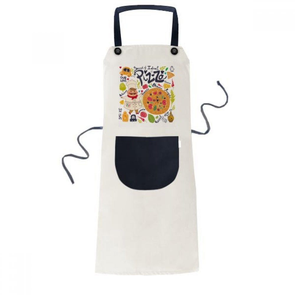Tablier pizza Italie cuisine beige avec poche le cadeau idéal pour homme et femme passionnés de chef