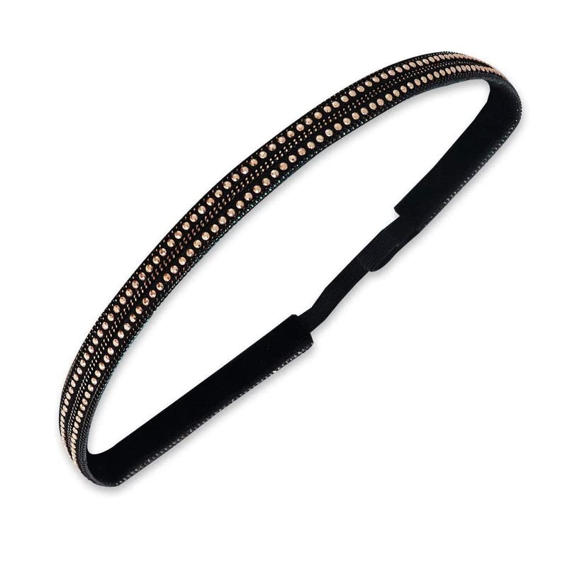 Sweaty Bands Womens Girls Headband - Non-Slip Velvet-Lined Sparkly Hairband - Bling I'm a Stud 3/8-Inch