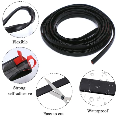 Aoyswuz Gummi Kantenschutz 5 M, Flexibler Kantenschutz Selbstklebend Größe 1,5 mm, Passform 0-2 mm für Bleche Glasscheiben Auto Blechschutzkante